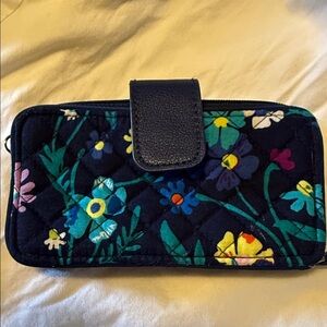 Vera Bradley Floral Clutch in Black and Blue